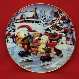 Danbury Mint Winter Wonderland Jim Davis Garfields Christmas Decorative Plate